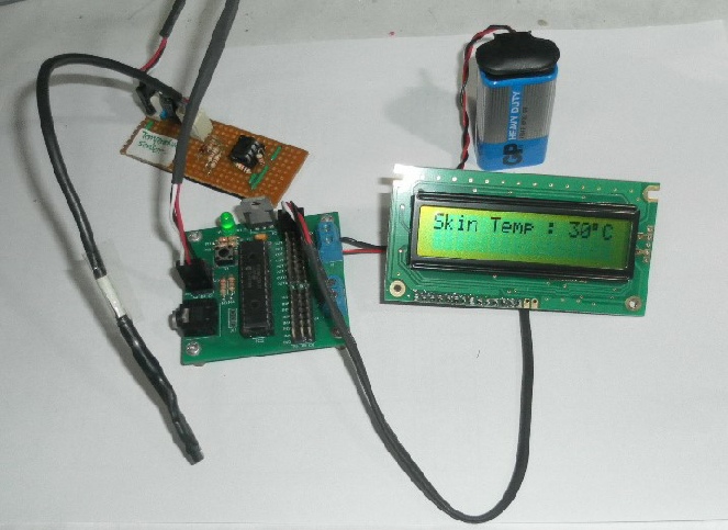 Skin Temperature Sensor with M28 PICAXE & LCD connection